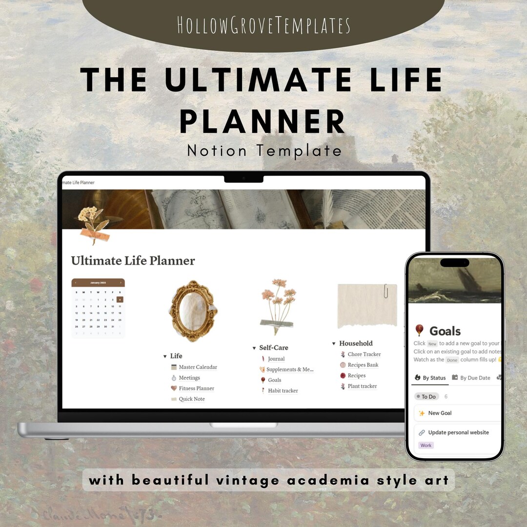 The Ultimate Life Planner Notion Template | Vintage-inspired | All ...