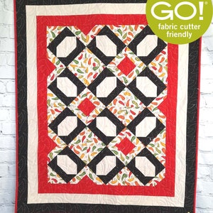 BL192 Chips and Salsa Quilt Pattern and Accuquilt friendly rotary cutting instructions always provided by beaquilter in 2 sizes and qube set
