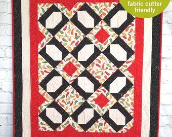 BL192 Chips and Salsa Quilt Pattern and Accuquilt friendly rotary cutting instructions always provided by beaquilter in 2 sizes and qube set