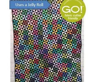 BL145 Pinwheel Pop Quilt Pattern from Jelly Rolls! by Beaquilter Accuquilt friendly