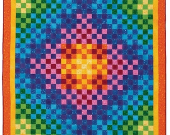 Rainbow Quilt Pattern, Modern Baby Lap Quilt (PDF Pattern)
