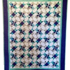 BL154 Midnight Stars  Quilt pattern modern accuquilt GO friendly 44” x 56” EASY! by Beaquilter