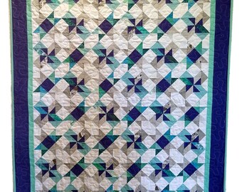 BL154 Patrón de edredón Midnight Stars moderno accuquilt GO amigable 44 "x 56" ¡FÁCIL! por beaquilter