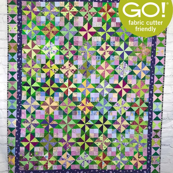 BL172 Never Ending Story Quilt pattern modern 3 SIZES SCRAP friendly accuquilt go friendly PDF by Beaquilter