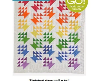 BL179 Rainbow Baskets pattern, FQ and Accuquilt friendly 55″ x 65″, rotary cutting instructions included by Beaquilter
