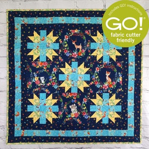 BL162 Forest Flowers Quilt Pattern nice for a focus fabric! PDF modern easy and Accuquilt friendly by Beaquilter