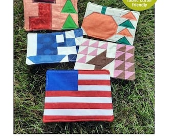 BL201 5 Mug Rug Quilt pattern Accuquilt friendly uses scraps very QUICK to make by beaquilter