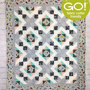 BL165 Wild World Quilt Pattern  PDF modern easy and Accuquilt friendly by Beaquilter