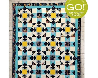 BL205 Frozen Pond Quilt pattern Accuquilt friendly with yardage listed for other QUBE sizes by beaquilter