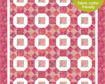 Patrón de colcha Rolling Boulders, compatible con Accuquilt moderno (patrón en PDF)