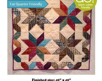 BL199 Night and Day Quilt pattern Accuquilt friendly uses FAT QUARTERs or Layer Cake 10in squares by beaquilter