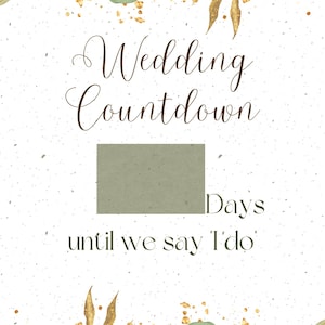 Wedding Countdown Digital Download | Printable Wedding Countdown Sign | Bridal Shower Gift | Engagement Gift | Until We Say I Do