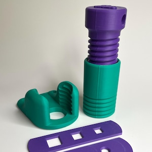 3D Printed Clay Extruder Set: Tabletop Pottery Tool with Dies