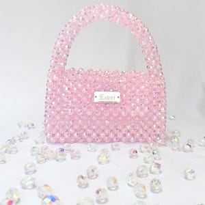 Esteri, Crystal Bead Bag, Fully Beaded Bag, Handmade Beaded Bag, Unique Bag, Luxury Fashion, Top Handle Bag, Beaded Shoulder Bag,Ladies Bag