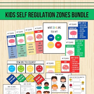 Self-Regulation Zones BUNDLE Calming Corner Tools Emotional Regulation Flashcards Autism Support ASD Tools ADHD School Counselor Therapist
