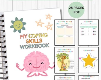 Bewältigungsfähigkeiten Kinder Arbeitsbuch Arbeitsblätter Beruhigungskonzepte Emotionale Selbstregulierung Bewältigungsfähigkeiten SEL Beratung Aktivitäten Therapist