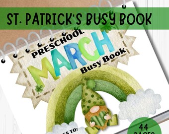 St Patricks Day Busy Book Druckbare Kleinkind Lernmappe Vorschule Ausdruckbare Homeschool Aktivitätenbuch Lernarbeitsblätter für Kinder