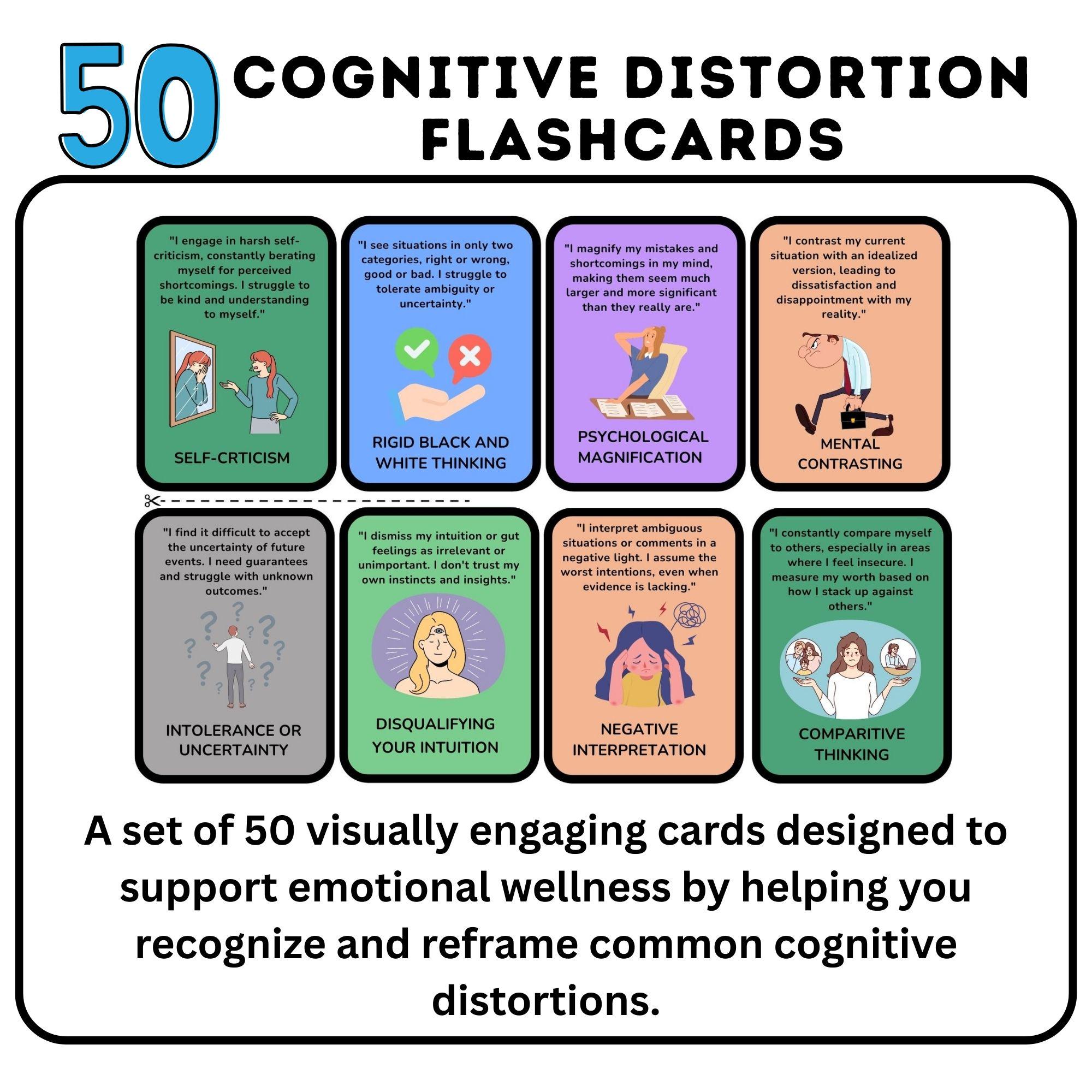 Cognitive Distortion Cards, CBT Cards, Cognitive Behavior Therapy Cards ...