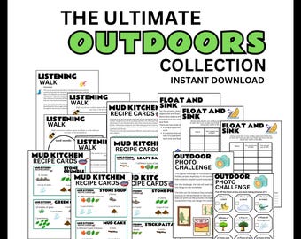 Homeschool Resources Summer Preschool Printable Montessori Printable Activity Outdoor Activities Mud Kitchen Recipe Cards Photo Challenge