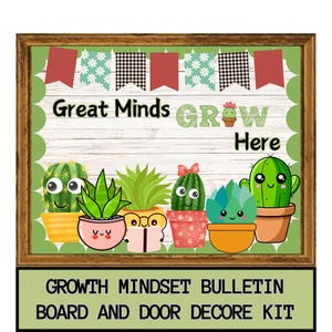 Classroom Decor Growth Mindset Bulletin Board Kit DIY Bulletin Board Classroom Door Decor Plants Bulletin Board Grow Together Class Decor