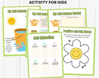 Selbstwert-Eimer-Aktivität: Selbstbewusstsein Arbeitsblätter für Kinder (Digitaler Download)