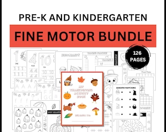 Fall Kids Activity Bundle: Preschool Learning Worksheets Digital Download