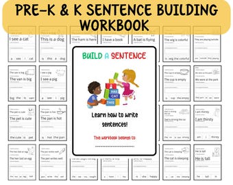 Sentence Practice Worksheets Printable Writing Sentences Activity 1st-3rd Grade ELA Worksheets Homeschool Activities Build A Sentence