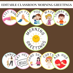 Classroom Morning Greeting Display Pack Morning Greeting for Students Bundle Morning Greeting Choice Printable Classroom Decor Elementary