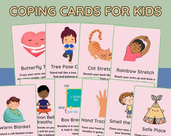 40 Somatic Therapy Coping Skills Cards for Kids | Polyvagal and Grounding Tools