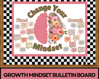 Ändern Sie Ihre Denkweise Bulletin Board Wachstum Mindset Pastell Klassenzimmer Soziale emotionale Dekor Back to School Dekor Schule Counselor Template