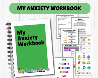 Anxiety bundle anxiety worksheets Kids therapy tools therapy worksheets Kids anxiety journal therapy office decor social psychology DBT CBT