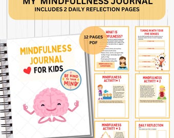 Kids Mindfulness Journal Pages Mental Gesundheit Mindfulness Workbook Selbstwertgefühl und Dankbarkeit Positives Denken Printable