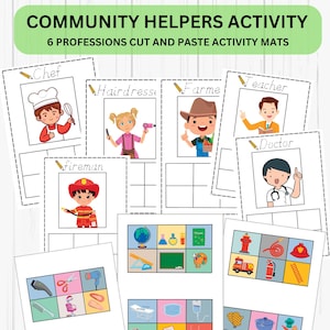 Community Helpers Preschool Sorting Mats Professions Printable Activity Jobs Occupations Worksheets Toddler Busy Book Pages
