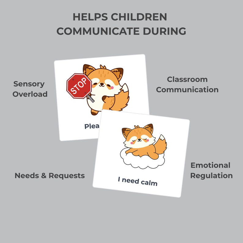 Autism Communication Cards for Meltdowns, Sensory Overload, ADHD ...