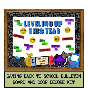Terug naar school prikbordkit Klaslokaaldecoratie Bewerkbare ontwerpen Welcome Back Augustus September Thema&#39;s Gaming Aangepast klaslokaaldecoratie Leuk