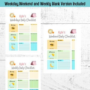 Editable Chore Chart for Multiple Kids Daily Checklist Template for ...