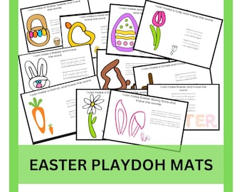Easter Play Dough Mats- Toddler Activities-Visual Play Doh Cards- Printable Preschool Kindergarten Pre-K