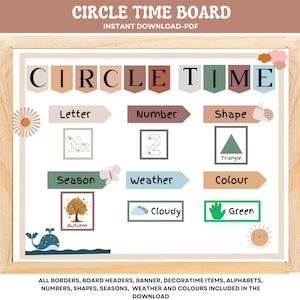 Circle Time Board Daycare Learning Preschool Homeschool Focus Board Circle Time Activities  Early Learning | ABC's 123's Shapes