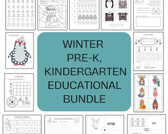 Winter Learning Activities Bundle: Preschool & Kindergarten Worksheets Printable