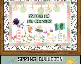 Spring Bulletin Board - March bulletin board - pastel bulletin board kit - flower bulletin board - Easy Seasonal Classroom Decorations