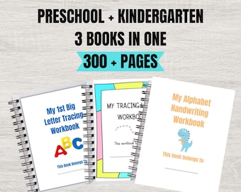 Voorschoolse leerplan Kleuterschool Megaalfabet werkboekbundel Homeschooling 3 boeken Alfabet druk boek Werkbladen brief van de week