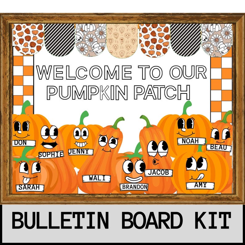 Pumpkin Patch Bulletin Board Kit and Pumpkin Student Activity Fall ...