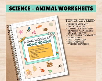 Currículo de ciências Animais Livro de atividades Educação domiciliar 1ª série Pasta de aprendizagem Estudo de unidade de ciências interativa Recursos para educação domiciliar Crianças 2ª série