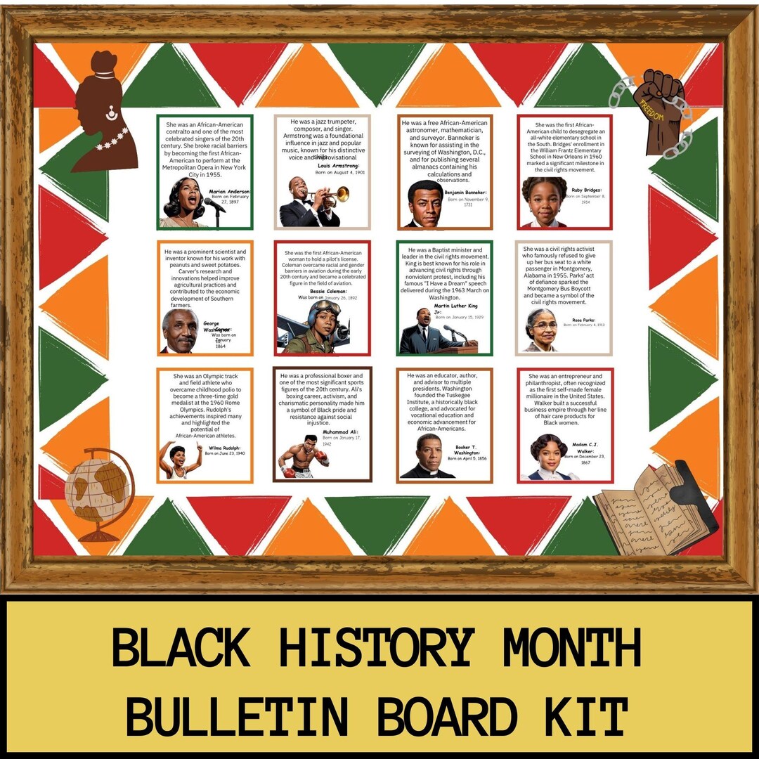 Black History Month Posters Bulletin Board Set Classroom Bulletin Board ...