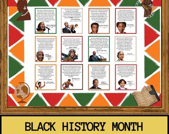 Classroom Bulletin Board Decor Black History Month Posters - 10pc ...
