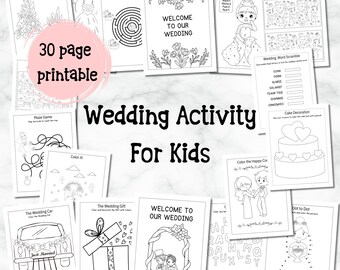 Kids Wedding Activity Pack Wedding Activity Book Coloring Book for Kids Reception Table Activities Booklet Marriage Games printable Digital