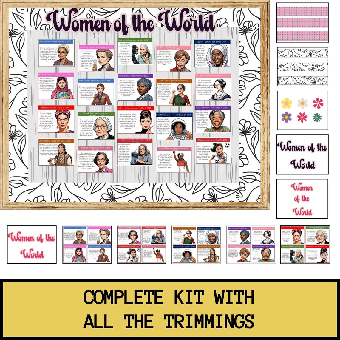 Women's History Month Posters Bulletin Board Set Classroom Bulletin ...