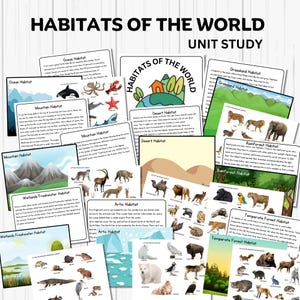 Habitats Unit Study Printable Resources Homeschool Learning Bundle Nature Studies Preschool Curriculum Educational Activities Science Unit