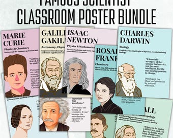 Famous Scientist Classroom Poster Set Science Classroom Décor, Women in Science Anchor Chart Famous Women Math Classroom Decor gift