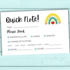 Daycare Note Home Childcare Mail Daycare folder Note from teacher Preschool Daycare Management Daycare Starter Kit Decor Montessori Note